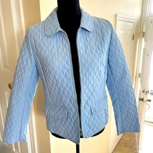 Ann Taylor loft quilted sky blue very much like new bomber styled coat/jacket!!
